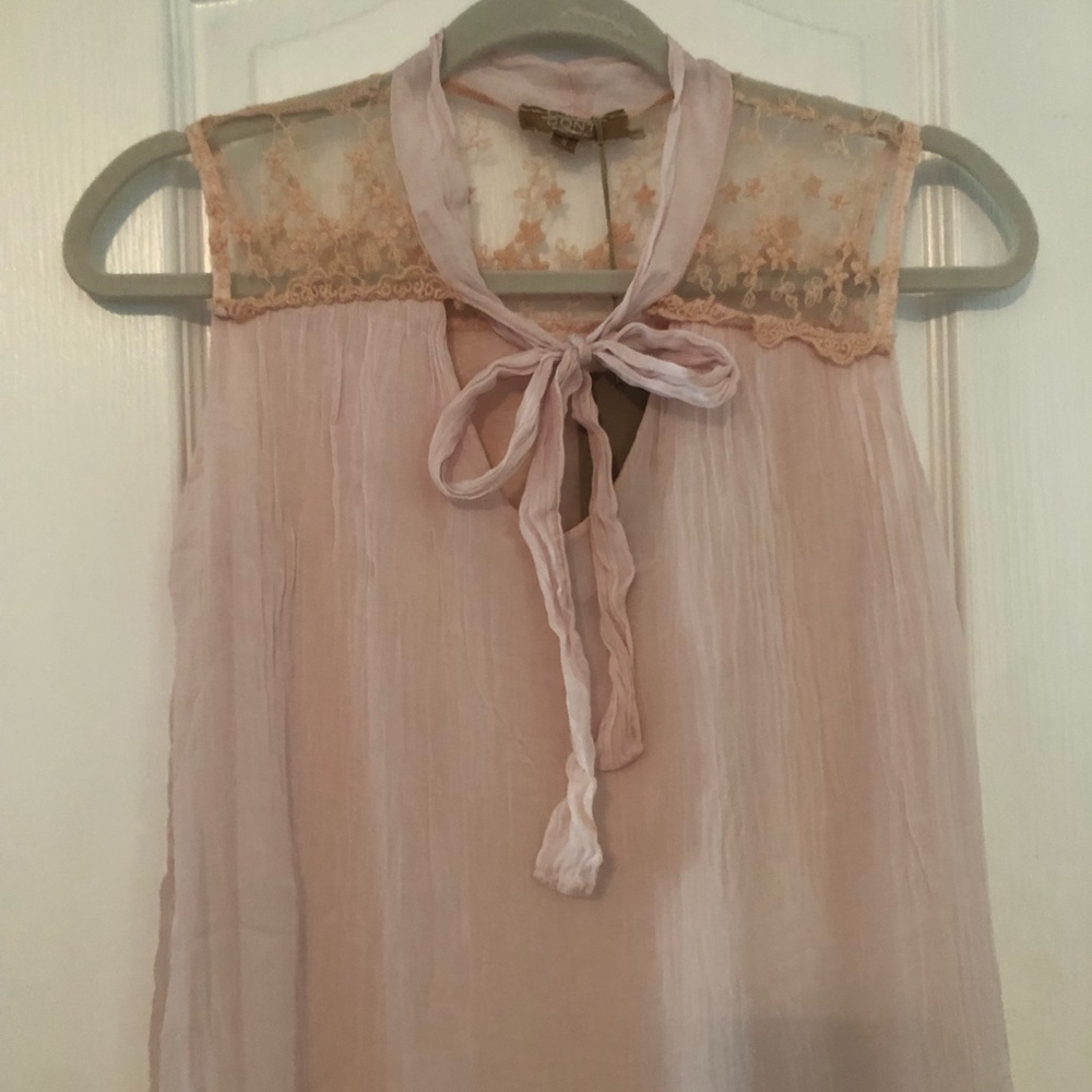 Carla Conti Blush Pink Tie Top
